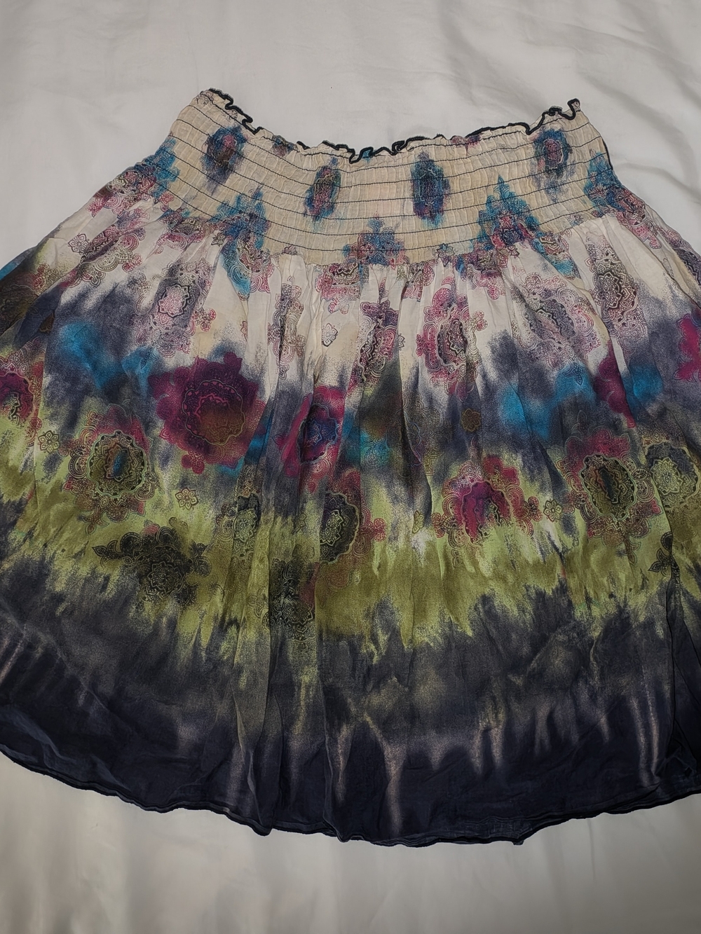Vintage Y2K Candie's Multi-Color Mandala  Tie-Dye Mini Skirt M